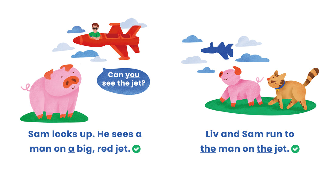 Liv and Sam Up in the Red Jet A Decodable Story