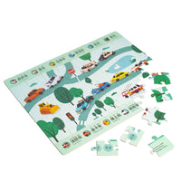 ZERO WASTE: Cars & Trucks Bilingual Puzzle