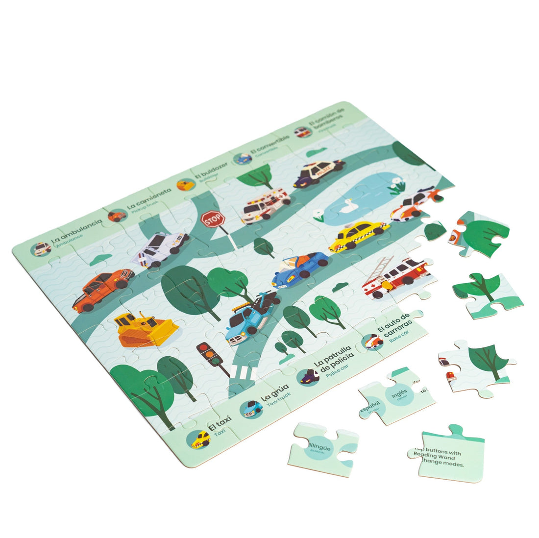 ZERO WASTE: Cars & Trucks Bilingual Puzzle