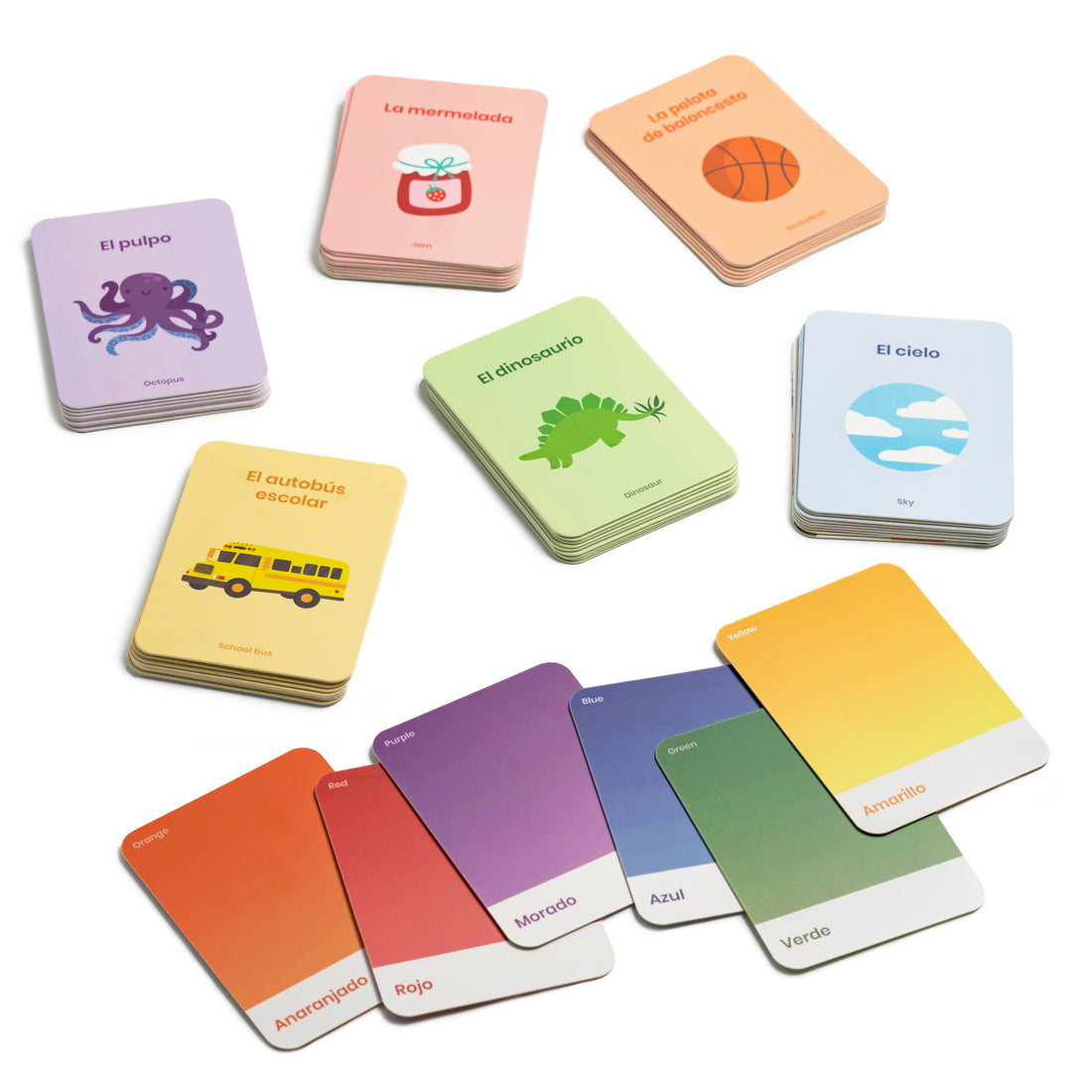 Rainbow Vocabulary Bilingual Flashcards
