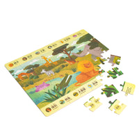 Grassland Animals Bilingual Puzzle