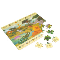 Grassland Animals Bilingual Puzzle